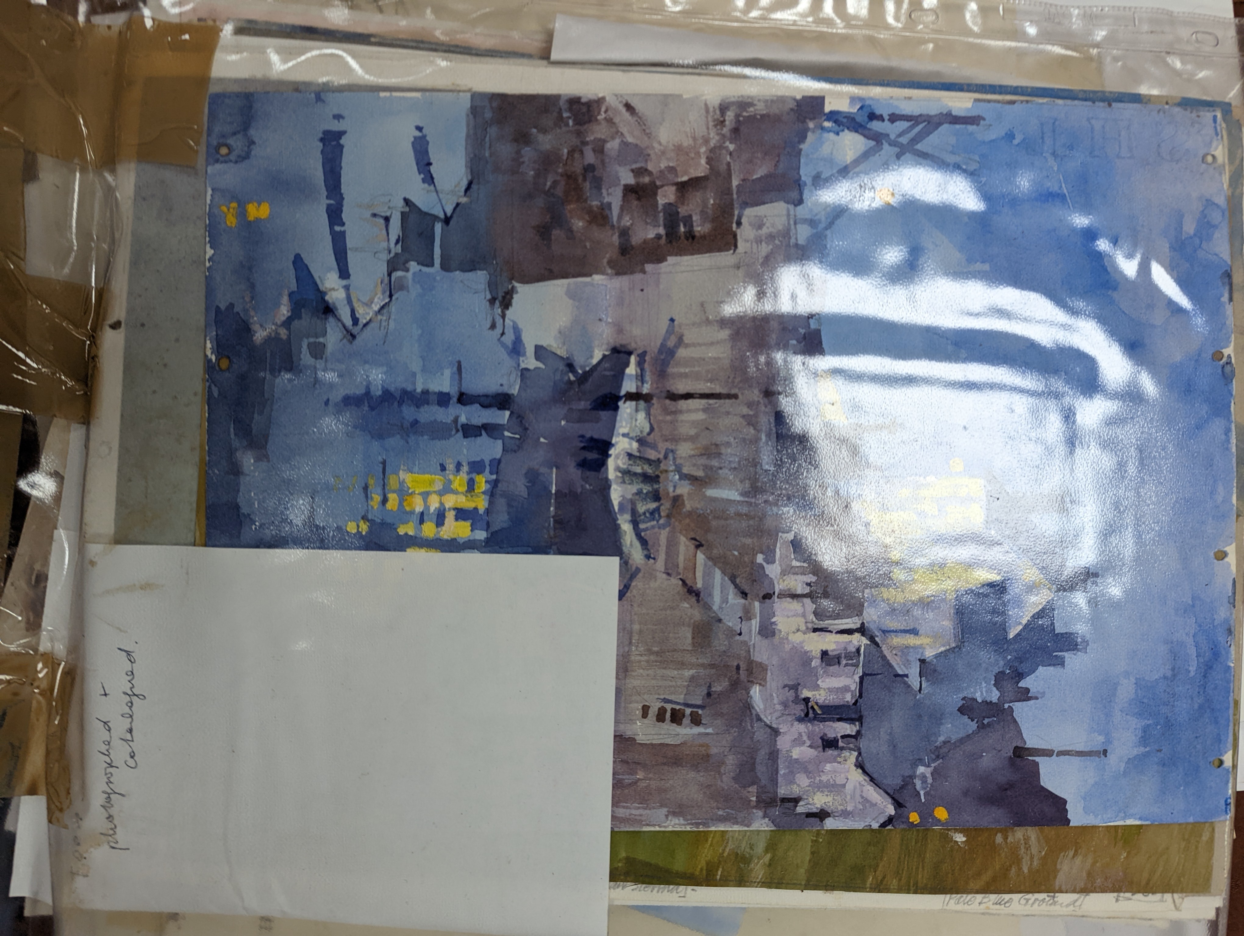 Michael Cadman (1920-2010), a folio of assorted watercolours and prints, Topographical scenes, largest 40 x 56cm, unframed